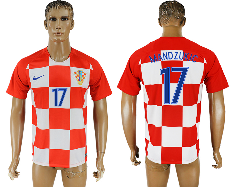 2018 world cup Maillot de foot Croatia #17 MANDZUKIC
